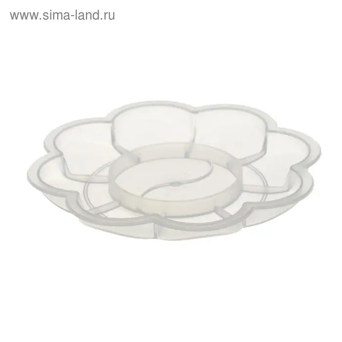 Палитра "Ромашка", 9 ячеек, пластиковая, прозрачная, мини