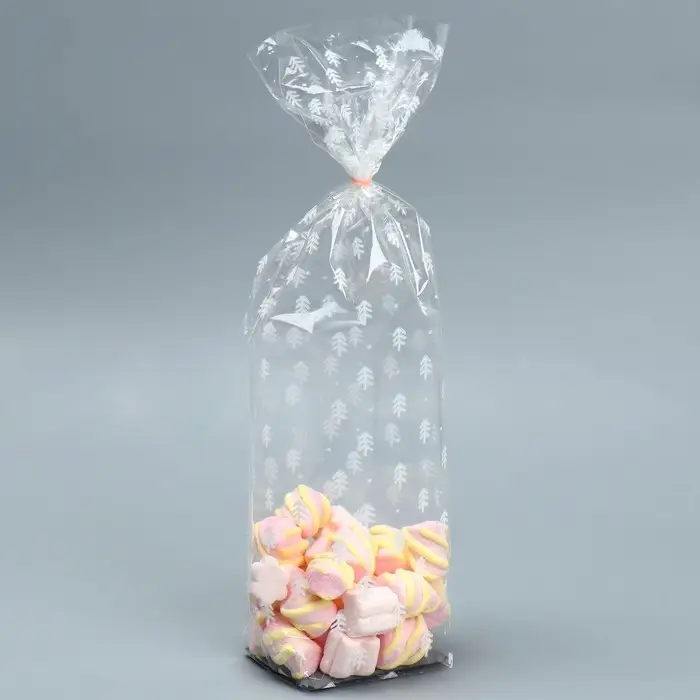 Пакет подарочный новогодний с жёстким дном &laquo;Ёлочки&raquo;, 6 х 8 х 30 см