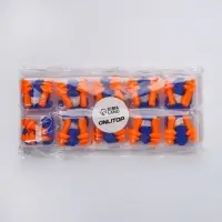 Беруши на шнурке, 3&times;1.7 см, в футляре, фасовка 10 пар, силиконовые, оранжевые