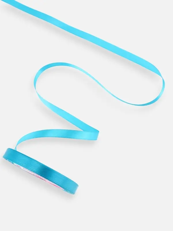 Лента атласная, 10 мм, 23&plusmn;1 м, голубая №47