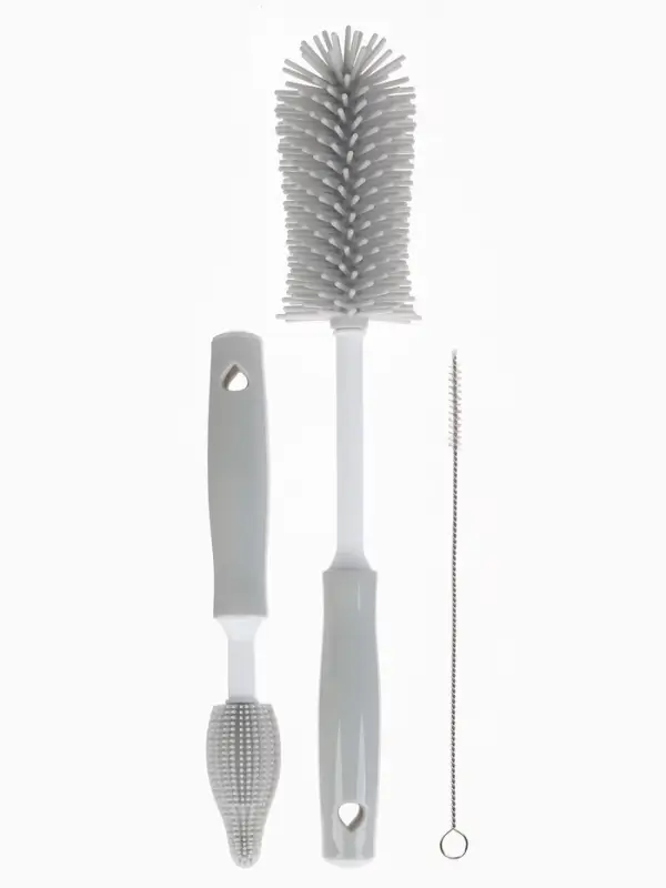 Набор ёршиков для бутылочек и сосок, 3 шт, цв. серый, в коробке, M&B