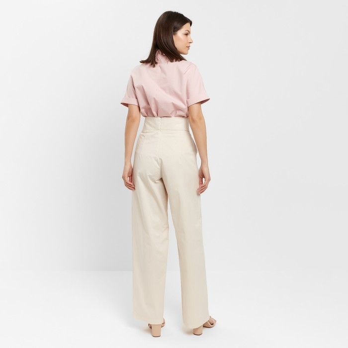 Брюки женские хлопковые MINAKU: Enjoy цвет молочный, размер 52