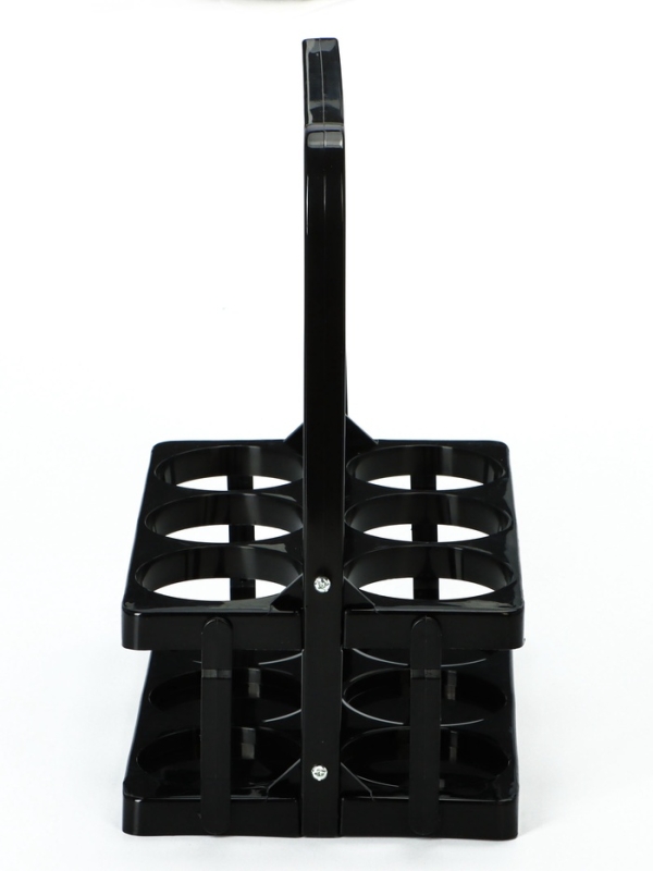 Переноска, подставка для 6 бутылок, 33 х 27,2 х 18 см, внутренний диаметр 7,8 см, черный