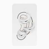 Набор серьги и каффы 3 шт. &laquo;Бублик&raquo; сердце, цвет серебро