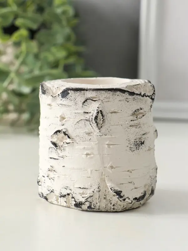 Подсвечник "Березка" размер 7х7 см, гипс, с декором