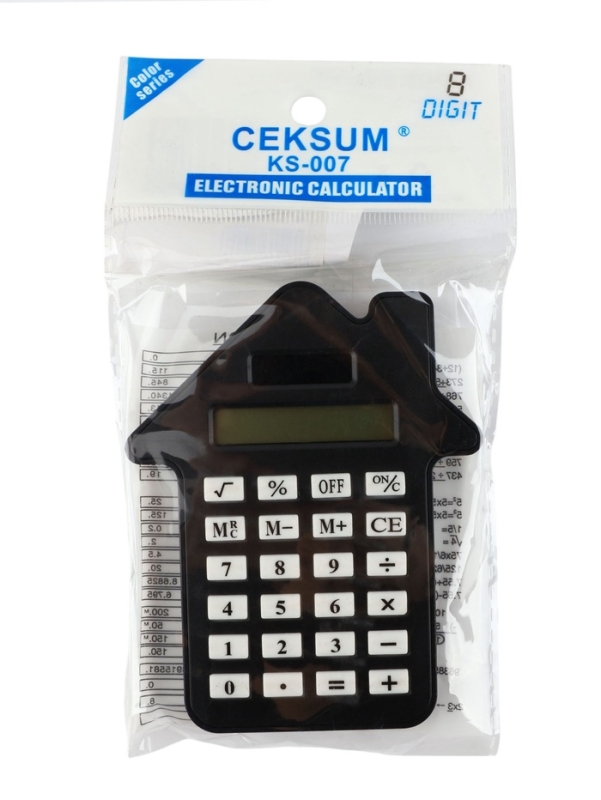 Калькулятор настольный "Домик", 08-разрядный, черный