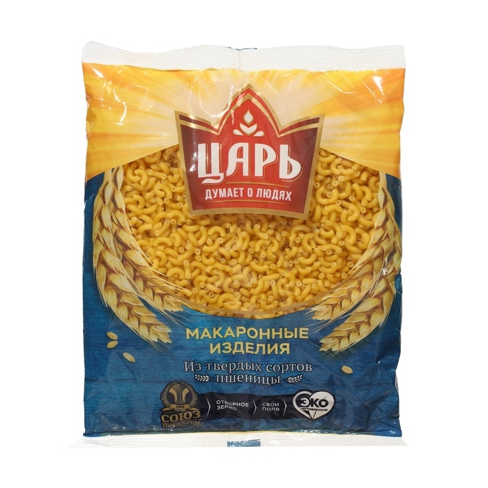Макароны "Царь", гладкий рожок, 400 г