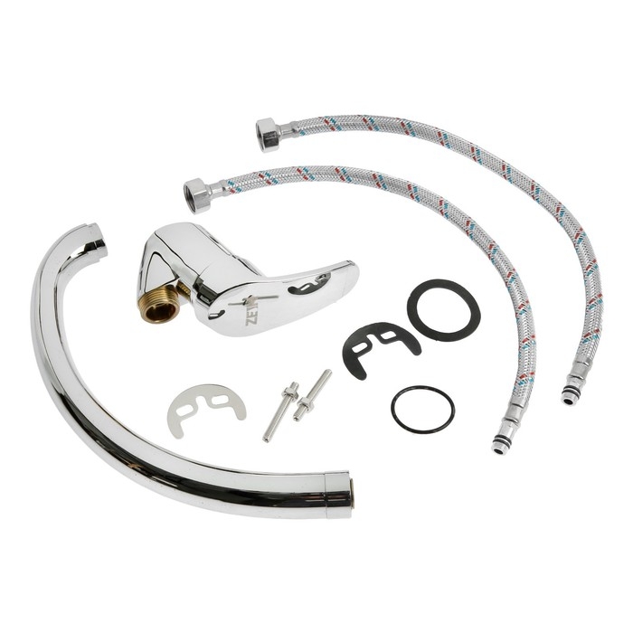 Смеситель для кухни ZEIN Z3105, однорычажный, высокий излив, хром