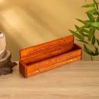 Пенал для благовония двойной с хранением, дерево шишам 30,5 см