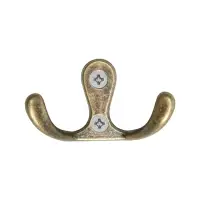 Крючок мебельный ТУНДРА TKd=003, двухрожковый, бронза