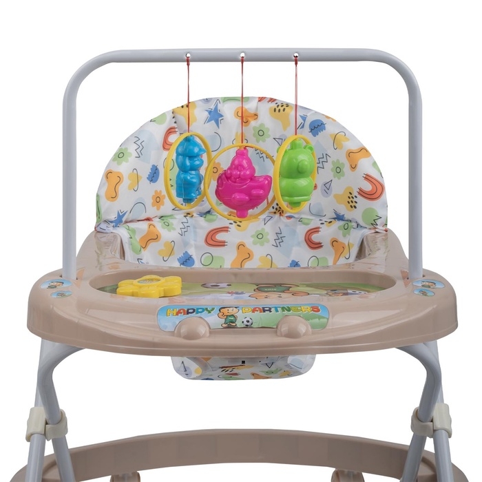 Ходунки Ходунки "Карусельки С" 7 силик. колес, муз. (упак.7 шт.) (Indigo), бежевый