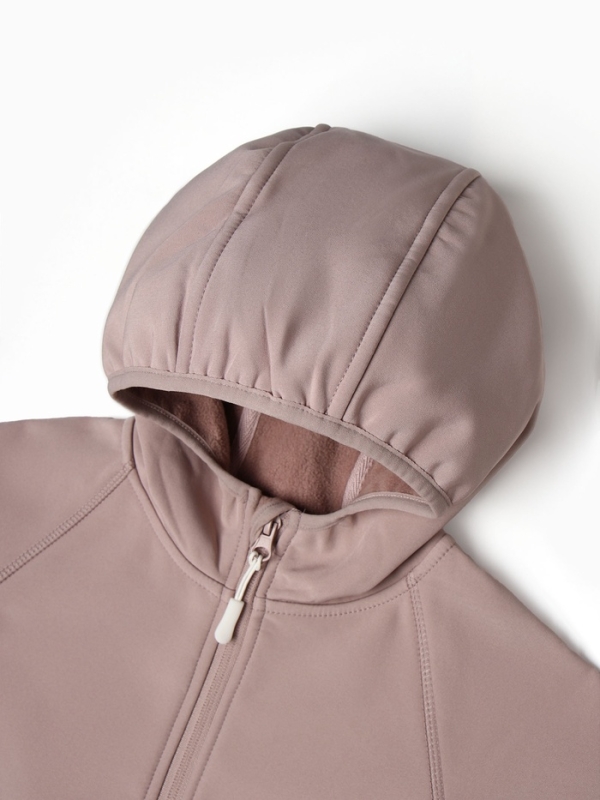 Ветровка демисезонная для девочек MINAKU из Softshell на флисе, непромокаемая, каштан, рост 98 см