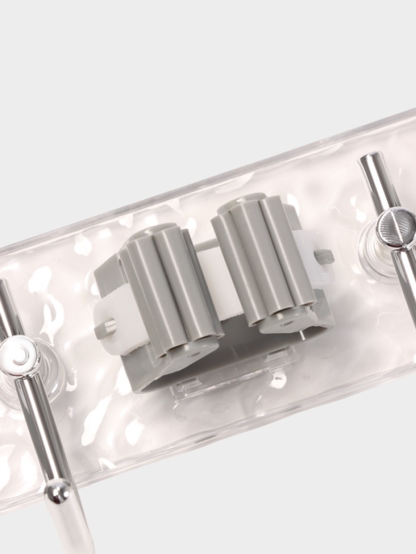 Держатель для швабр настенный самоклеящийся, прозрачная основа, 4 отделения, 42,5х6х6