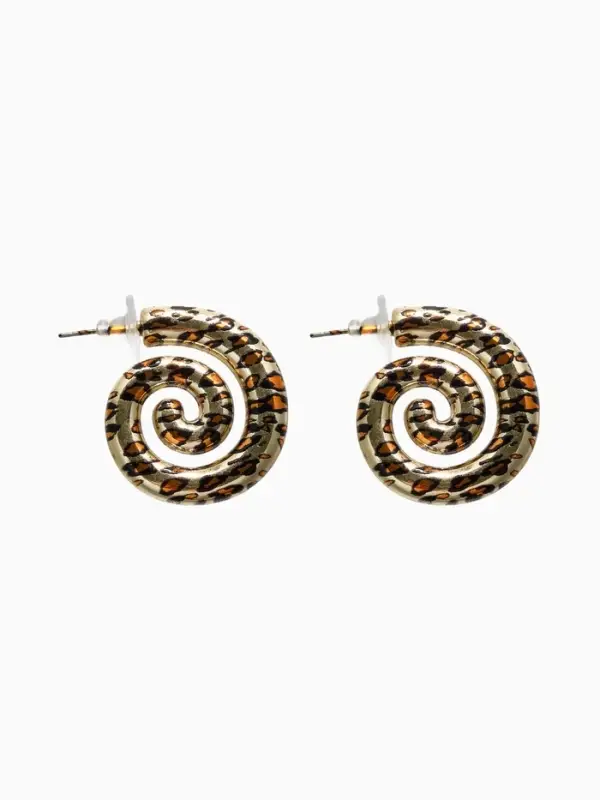 Серьги пластик &laquo;Леопард&raquo; ракушка, цвет золото