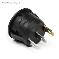 Выключатель 1 клавишный, с подсветкой, диаметр 23 мм, красный, 10 А