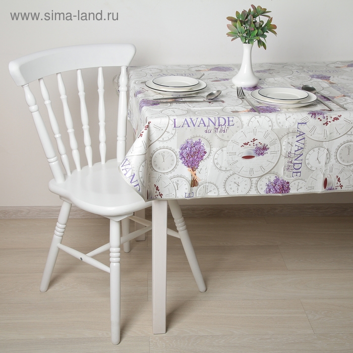 Скатерть на нетканой основе многоразовая с бейкой «Лаванда», 135×110 см, серый Скатерть на нетканой основе многоразовая с бейкой «Лаванда», 135×110 см, серый