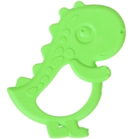Прорезыватель силиконовый &laquo;Дино&raquo;, цвет зеленый, ТЭП, КНОПА