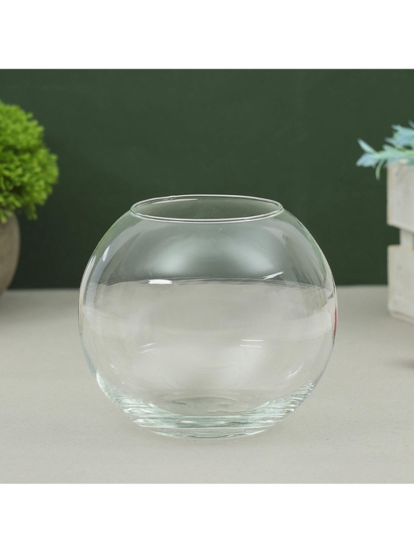 Ваза "Кюгель-2" шаровая d-7.5см 11х11 см 0,95 л прозрачная