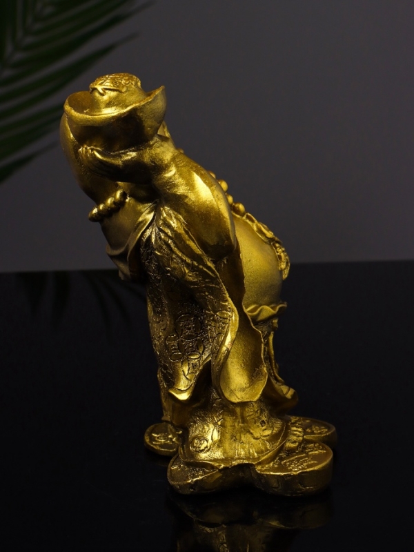 Статуэтка Статуэтка "Хотей со слитком" 15 см, цвет золото