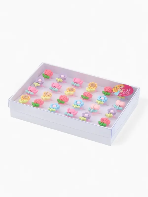 Кольцо &laquo;Выбражулька&raquo; цветы, форма МИКС, цветное, безразмерное