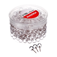 Кнопки силовые ШАРИКИ прозрачные с иголкой-розовое золото 300 штук в банке Кнопки силовые ШАРИКИ прозрачные с иголкой-розовое золото 300 штук в банке