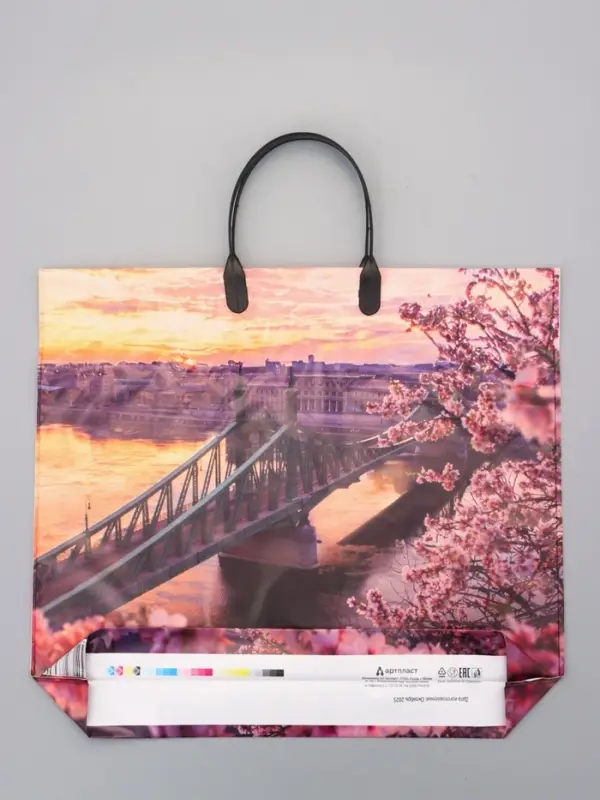 Пакет "Дунай", полиэтиленовый с пластиковой ручкой, 38 х 34 + 3 см, 90 мкм