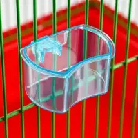 Миска для птиц с креплением к прутьям 5х3,5 см, синяя