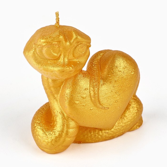 Свеча новогодняя &laquo;Змейка милашка&raquo;, на Новый год, золотая, 69 х 61 х 36