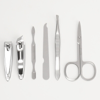 Набор маникюрный &laquo;Штамп&raquo;, 6 предметов, в футляре, разноцветный