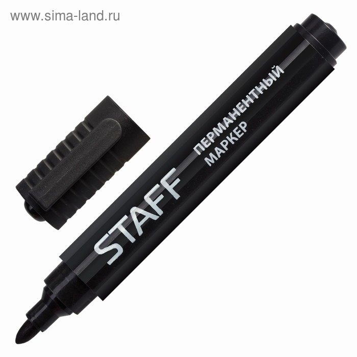 Маркер перманентный 2.5 мм STAFF, нестираемый, чёрный Маркер перманентный 2.5 мм STAFF, нестираемый, чёрный