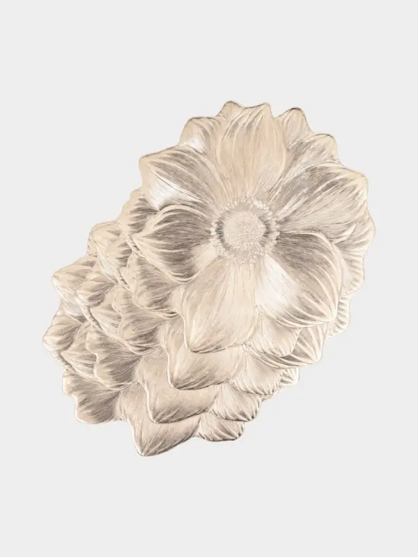 Набор салфеток для стола Доляна &laquo;Цветок&raquo;, 38&times;38 см, 4 шт, ПВХ, цвет золото