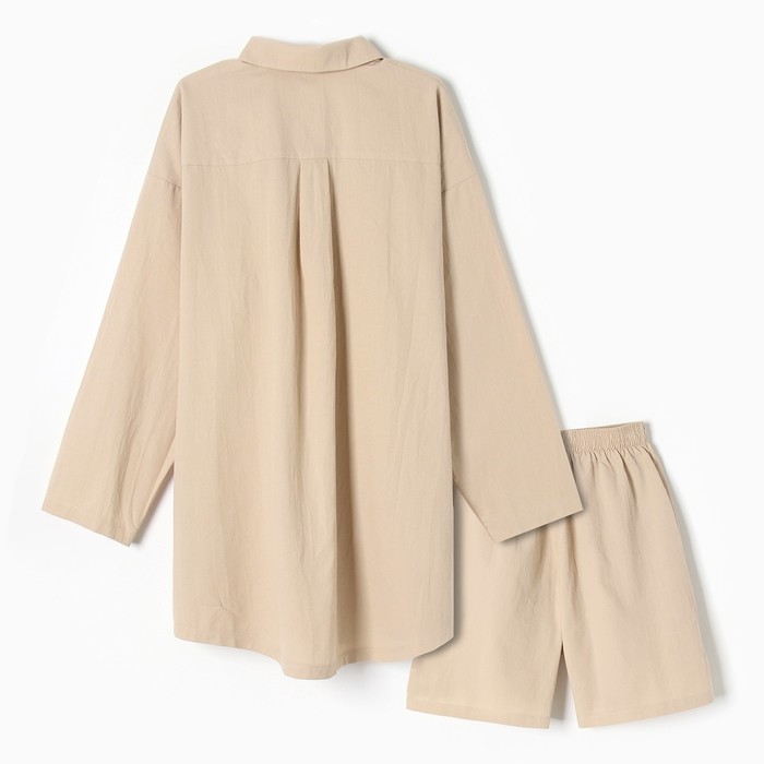 Комплект женский (рубашка, шорты) KAFTAN размер 48-50, бежевый