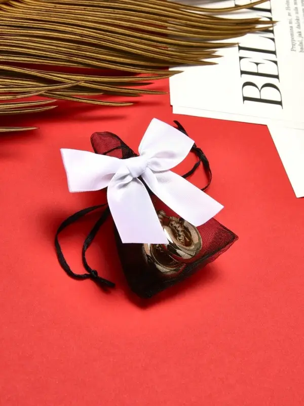 Мешочек подарочный &laquo;Бант органза&raquo;, 7&times;9 см, черно-белый