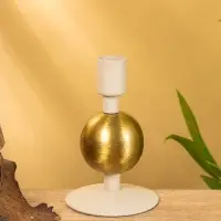 Подсвечник на 1 свечу текстурный "Фисташковый" с 1 сферой 7,5х7,5х11,5 см