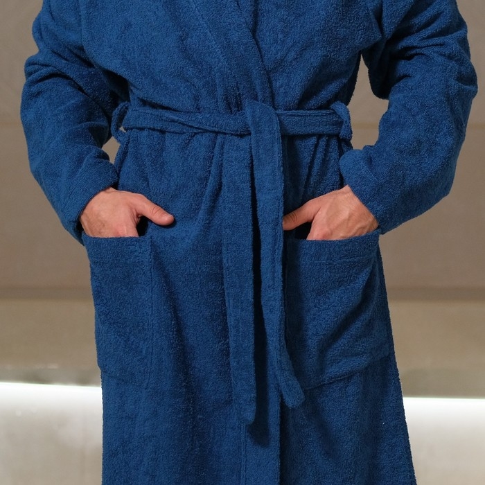 Халат махровый мужск. Халат махровый мужск."King" р-р 56-58, синий
