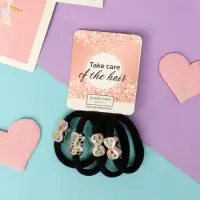 Резинка для волос "Цветная сказка" (набор 4 шт) бантик, 4,5 см