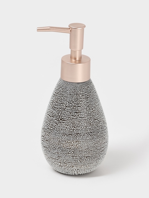 Набор аксессуаров для ванной комнаты Доляна &laquo;Камень&raquo;, 4 предмета (дозатор 300 мл, мыльница, 2 стакана), цвет серый