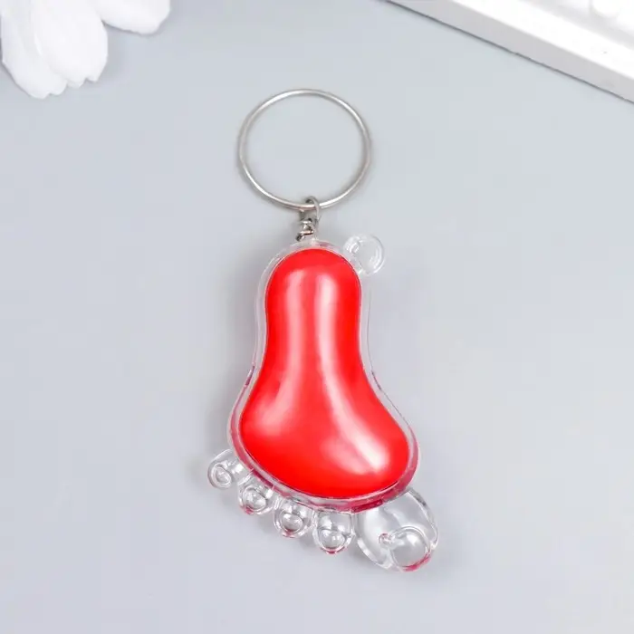 Фонарик брелок для ключей на кольце &laquo;Ножка&raquo;, МИКС