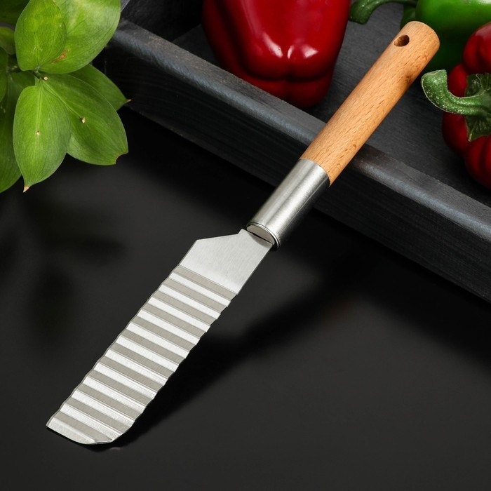 Нож для фигурной нарезки Доляна &laquo;Валдай&raquo;, нержавеющая сталь, цвет бежевый