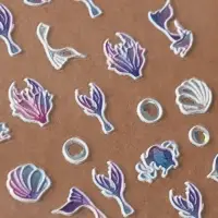 Наклейки для ногтей &laquo;Зов моря&raquo;, объёмные, фиолетовые, белые