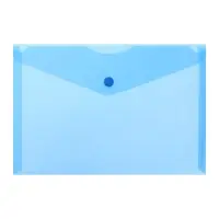 Папка-конверт на кнопке А5, 180 мкм, Calligrata Office, полупрозрачная, синяя