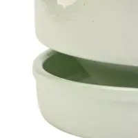 Горшок цветочный с поддоном 1,7 л, керамика "Листья" (М)