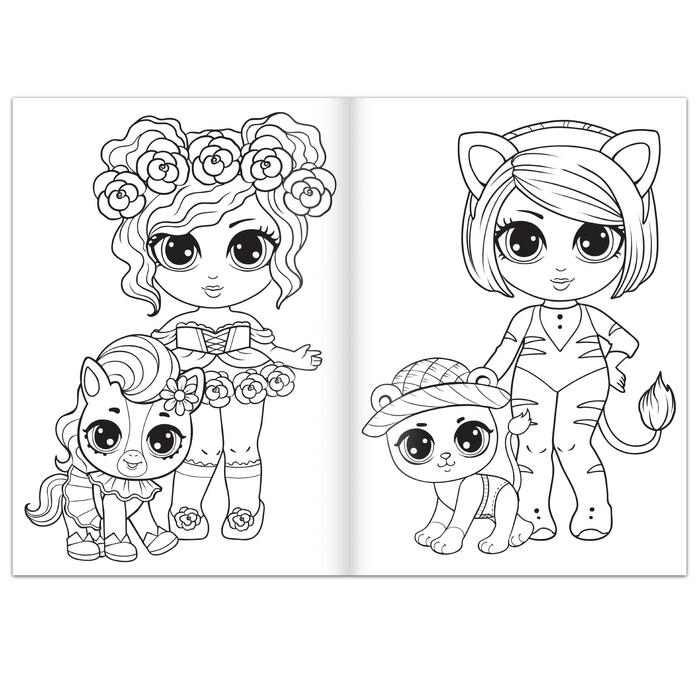 Раскраска для девочек &laquo;Гуляем с питомцем&raquo;, 16 стр., формат А4