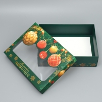 Коробка подарочная новогодняя складная &laquo;Волшебного нового года&raquo;, шары, 32 х 24 х 9 см