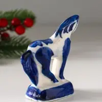 Сувенир "Конь  Щеголь", 9х5 см, гжель