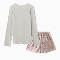 Комплект женский (лонгслив и шорты) KAFTAN "Бархат", 48-50, розовый Комплект женский (лонгслив и шорты) KAFTAN "Бархат", 48-50, розовый