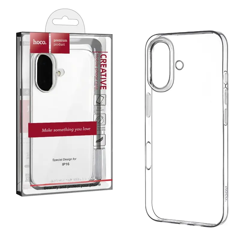 Чехол iPh 16 Hoco TPU прозрачный