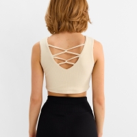 Топ женский MINAKU: Casual Collection цвет ваниль, размер 40 Топ женский MINAKU: Casual Collection цвет ваниль, размер 40