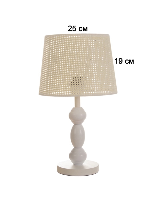 Лампа настольная BayerLux ЭКО "Василиса" 1х40Вт Е27 белый 26х26х45см