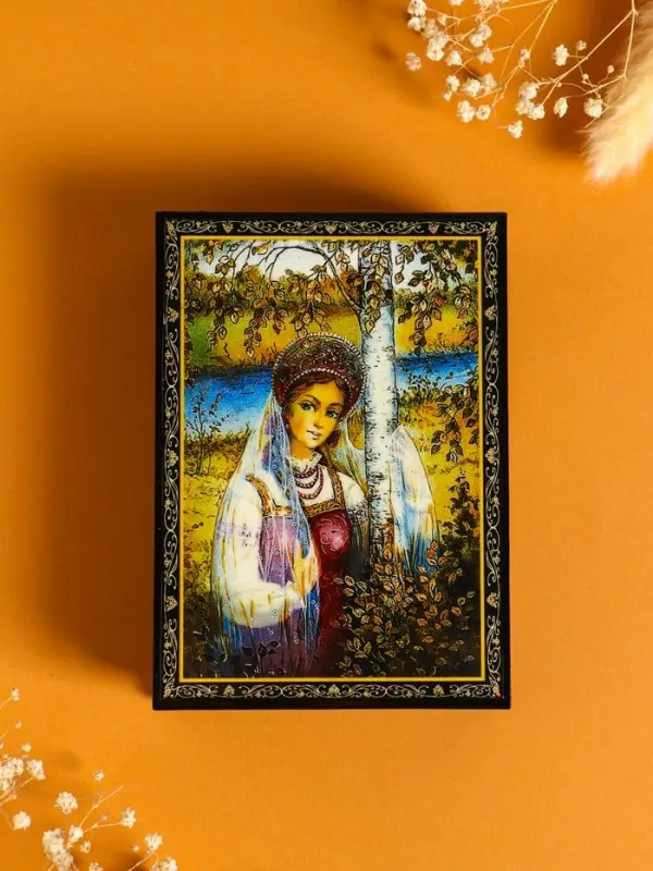 Шкатулка &laquo;Русская красавица&raquo;, 10&times;14 см, лаковая миниатюра
